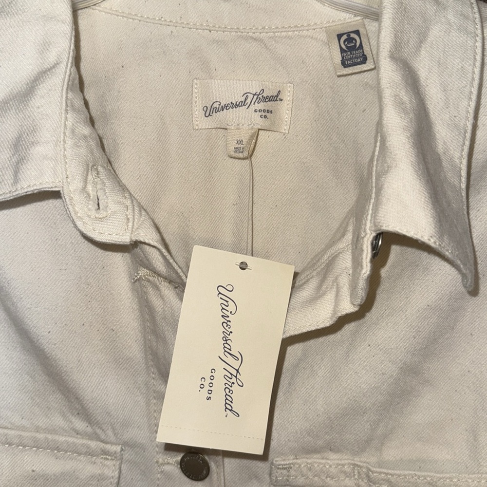 Universal Thread Off-White Button-Down Dress - Picture 3 of 5
